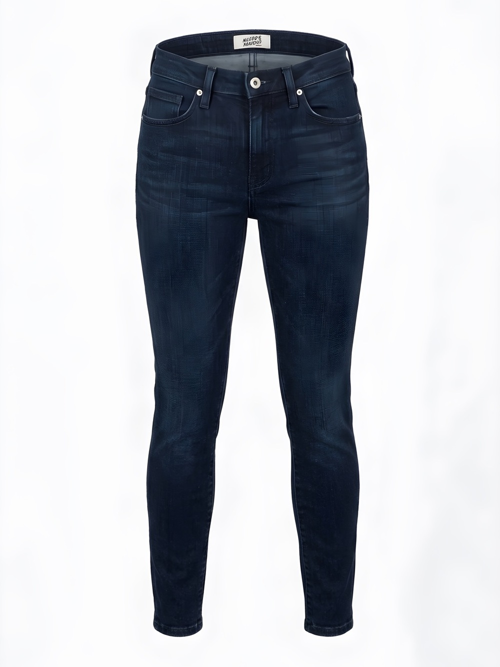 Good American, size 4/27 Mid-Rise Skinny fit Jeans - Dark Blue. Inseam 29”